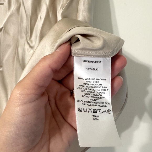 Quince 100% Washable Silk Mini Skirt S Champagne - Picture 4 of 5